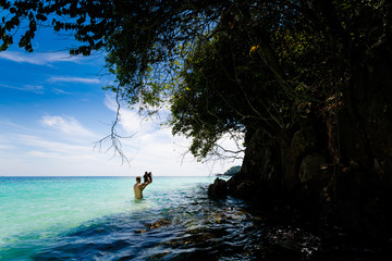 Tourist on Koh Kradan island
