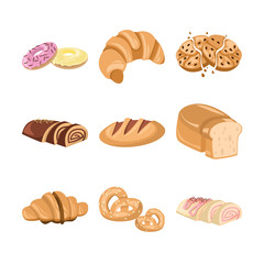 Various Bakery Cake Illustration Set