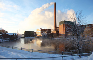 Old power station, Tampere CIty Center in winter