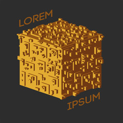 Obraz premium Streszczenie izometryczny Cube Logo. Ilustracji wektorowych. Ikona na białym tle. element projektu.