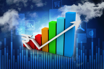 3d rendering Stock market online business concept. business Graph
