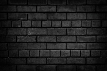 Black brick wall texture as background