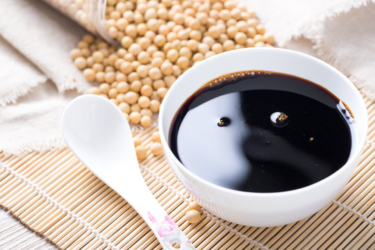 Soy sauce and spoon 