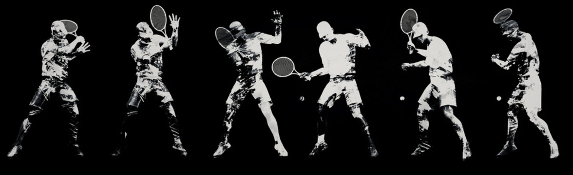 Abstract tennis players