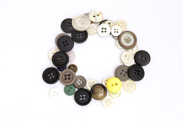 buttons for clothes forming a circle