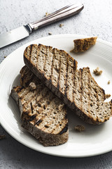 Slice of grilled bread