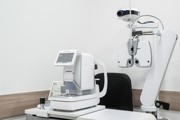 diagnostic ophthalmologic equipment. modern medical equipment in eye hospital. medicine concept
