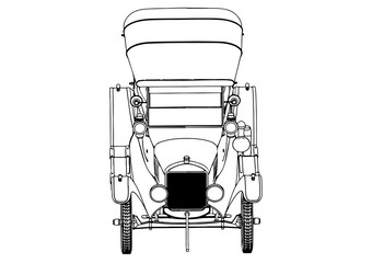 sketch retro car vector