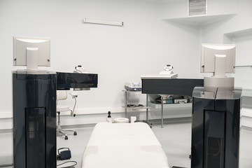 surgical room. modern medical equipment in eye hospital. medicine concept