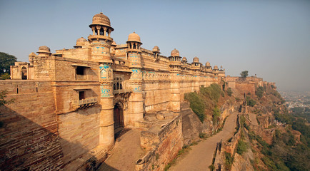India. Gwalior fort - obrazy, fototapety, plakaty