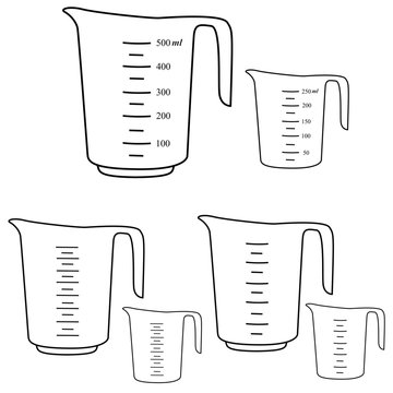 Kitchen And Cooking Measuring Cup With Half Cup Thin Line Icon Editable  Stroke Stock Illustration - Download Image Now - iStock
