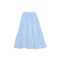 Blue midi skirt. Fashionable concept. Isolated. White background