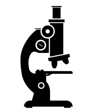 illustration silhouette,microscope black icon isolated on white background,microscope is important equipment for scientists and doctor used for research and experimentation