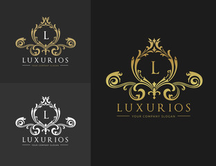 Wedding Logo template, Luxury icons for  Fashion brand, Wedding invitation card, Hotel, brand identity.