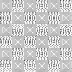 Geometric pattern on the theme of Africa. Black and white abstract vector ornament. Vector illustration.
