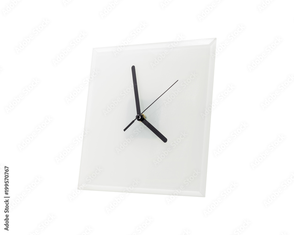 Poster modern clock isolated on white background. mirror frame in clock template. ( clipping paths )
