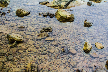 Old stone floor near the sea in Phuket Thailand