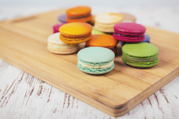 Tasty delicious macaroons biscuits