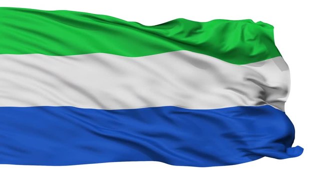 Palmar de Varela flag, city of Colombia, realistic animation isolated on white seamless loop - 10 seconds long (alpha channel is included)