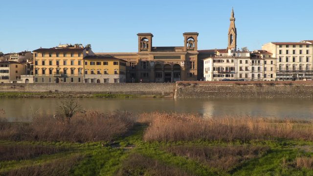 National Central Library of Florence on the banks of the Arno River