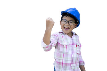 Asian powerful boy, Education concept.