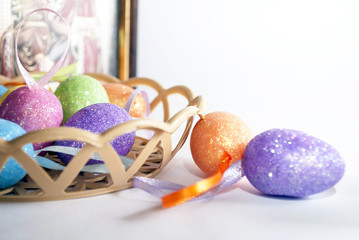 Easter. Easter eggs isolated on white background.