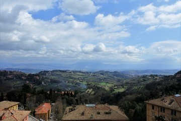 Fototapeta na wymiar the landscape in Perugia, Umbria, Italy