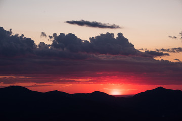 Mountains and Sunset 