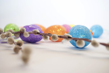 easter eggs isolated on white