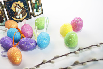 Easter. Easter eggs isolated on white background.