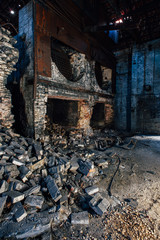 Fototapeta na wymiar Collapsing Boiler - Abandoned Old Taylor Bourbon Distillery - Frankfort, Kentucky