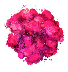 Abstract watercolor texture, bionic form, dynamic color pink and purple. Big size. For the background. Isolated on white background.