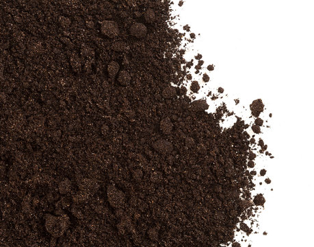 Soil or dirt crop isolated on white