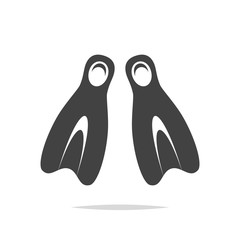 Diving fins icon vector isolated