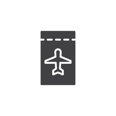 Air ticket vector icon. filled flat sign for mobile concept and web design. Boarding card solid icon. Symbol, logo illustration. Pixel perfect vector graphics