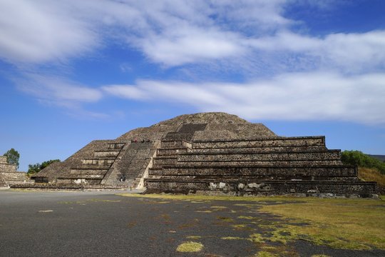View from the bottom of the pyramid of the Moon, Teotihuacan, Mexico