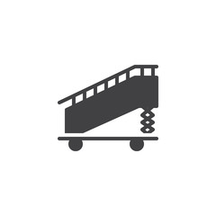 Aircraft stairs vector icon. filled flat sign for mobile concept and web design. Boarding ramp simple solid icon. Symbol, logo illustration. Pixel perfect vector graphics