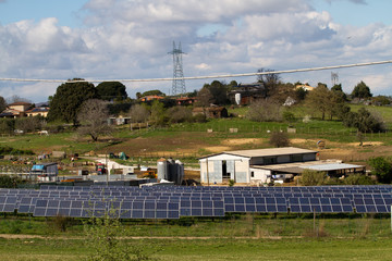 Fototapeta na wymiar photovoltaic plant in a countryside near rome