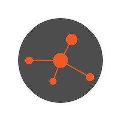 Molecule model. Atom structure. Molecular formula. Vector icon.