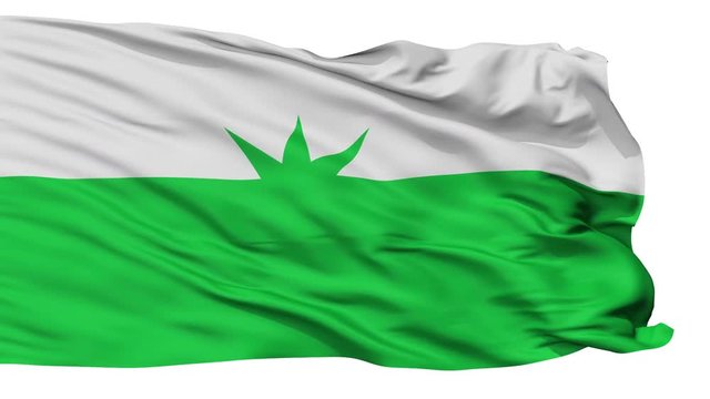 Piojo  flag, city of Colombia, realistic animation isolated on white seamless loop - 10 seconds long (alpha channel is included)