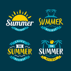 set of summer logo template. banner, emblem, sticker, label, stamp