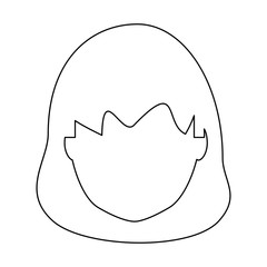avatar woman  face icon over white background, vector illustration