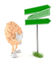 Brain character blank signpost © Talaj