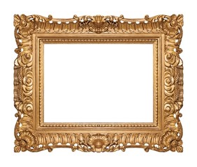 Golden frame for paintings, mirrors or photos