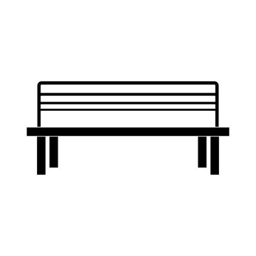 park bench icon over white background, vector illustration
