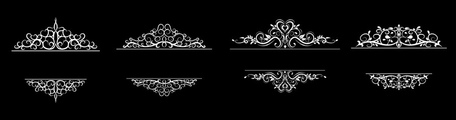 Vintage vector swirl frame set