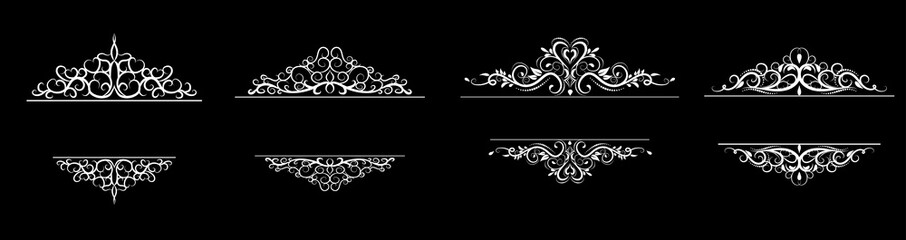 Vintage vector swirl frame set