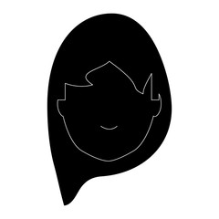 avatar woman head icon over white background, vector illustration