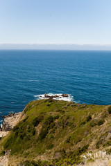 View of Hills, Mountains and the Rocky Shore of Big Sur National Park, California 