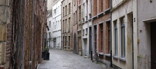 Fototapeta na wymiar Street in the old center of Antwerp, Belgium.